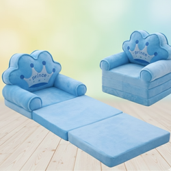 Plush Foldable Sofa Prince and Princess Chairs