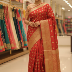 Sari Ladies Flower Dots Indian Wear