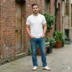 Platini White Round Neck Men Tee Shirts