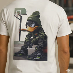 Camo Daffy Duck Cartoon Print T Shirt