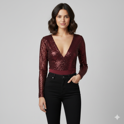 Sequins Glitter Long Sleeve Onesie