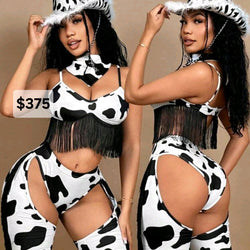 Cut Out CowGirl Print Costume