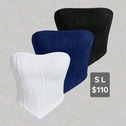 Asymmetrical Hem V front Crop Tube Top