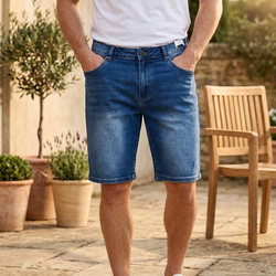 0734 Men Hyper Light Blue 3/4 Jeans