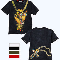 Money And Bling hand Print Tee Shirt