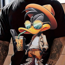 A Nick's Brand Boba Duck Graphic Art Tee Shirt