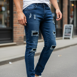 TS-9492 Men Blue  Skinny Fit Jeans
