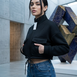 Black Crop Style Jacket
