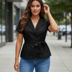 Tie Waist Blazer Top