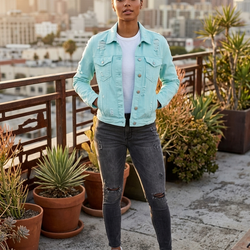 Tesoro Teal Denim Jacket