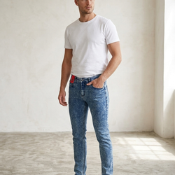 TS-8283 Men Blue Acid Wash Jeans