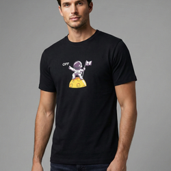 Off White Astronaut In Space Men Tee Shirt