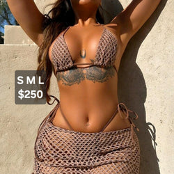 Coffee and Cream Bath Suit 3 pc