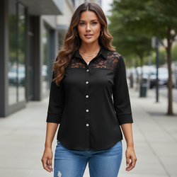 Lace Accent Blouse