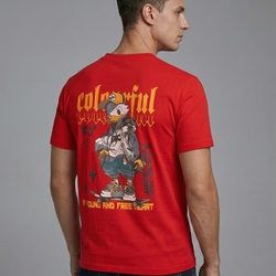 Colourful Skater Duck Drip Men Tee Shirt