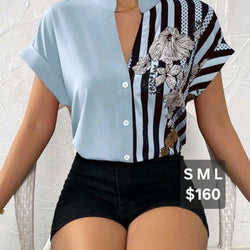 2 Face with Flowers Blue Work Top