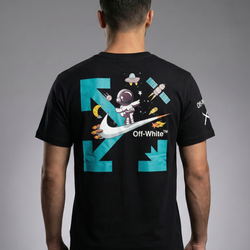 Off White Astronaut In Space Men Tee Shirt
