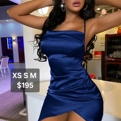 Criscross Backless Satin Cami Dress