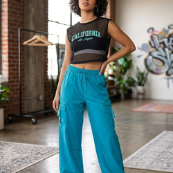 Cargo Pants and Mesh Vest Suit 33A744