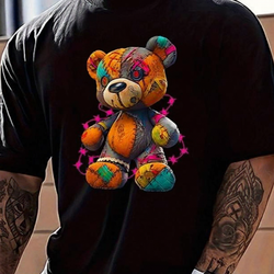 A Nick's Brand Distress Colour Bear Tee Shirt