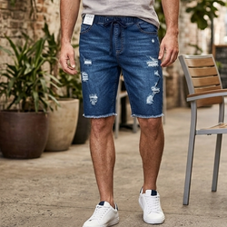 APA-3688  Men Cut Up Jogger Stretch Jeans