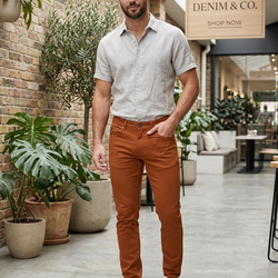 L-0306 Men Brown Ice Jeans