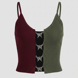 Two Colour Open Butterfly Strap Top