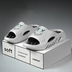 A Nick’s Brand Grey Neon Smile Slides