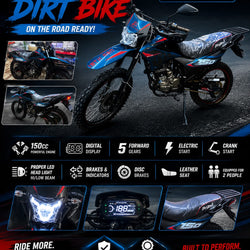 150 CC Real Gas Dirt Motorbike Teal