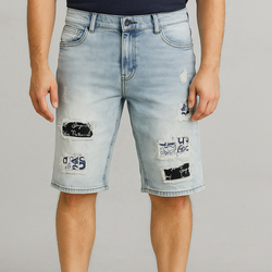 PF-1455 Men Distressed 3/4 Jeans