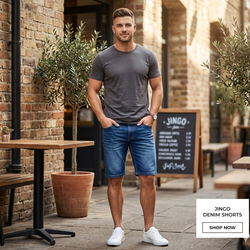 CH-208 Men Plain Blue 3/4 Pants