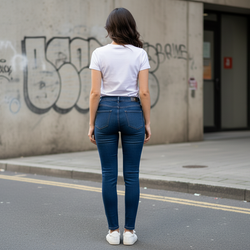 NP-740 Ladies Plain Blue Denim Pants