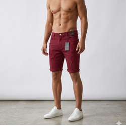 3524 Men Hyper Denim Burgundy 3/4 Pants