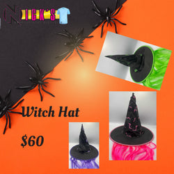 Halloween Witch Hat with Neon Hair