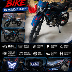 150 CC Real Gas Dirt Motorbike Teal