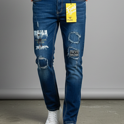 JMA-4532 Men Printed Style Long Jeans