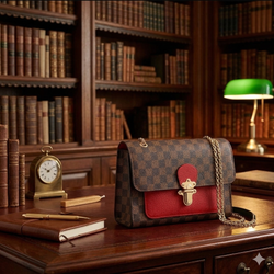 Louis Vuitton Side Bag with Gold Chain 1698